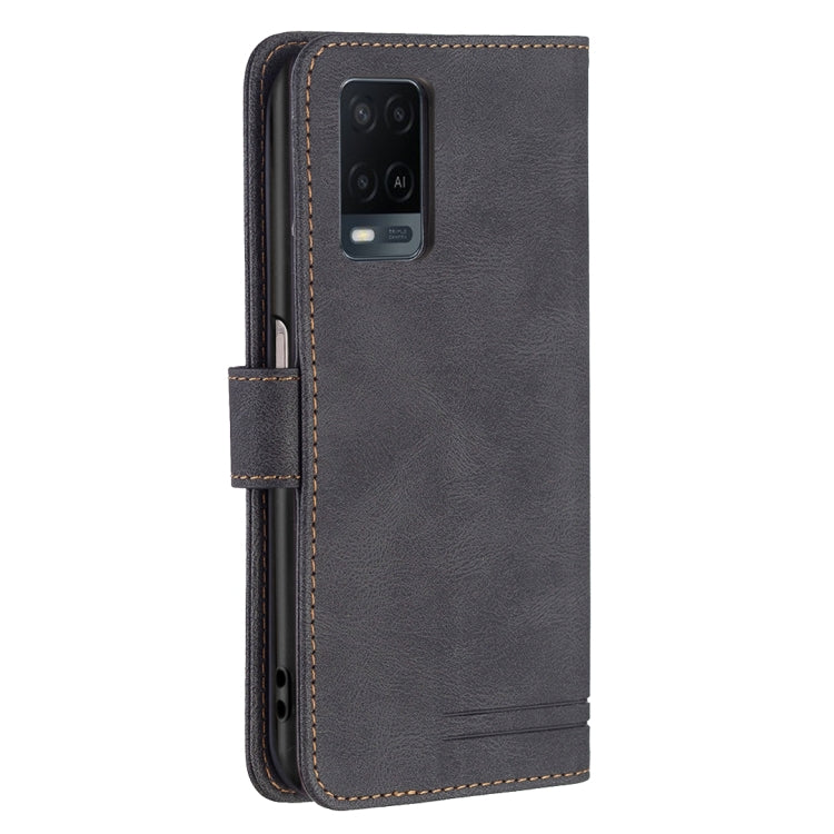 For OPPO A54 4G Magnetic Clasp RFID Blocking Anti-Theft Leather Case with Holder & Card Slots & Wallet