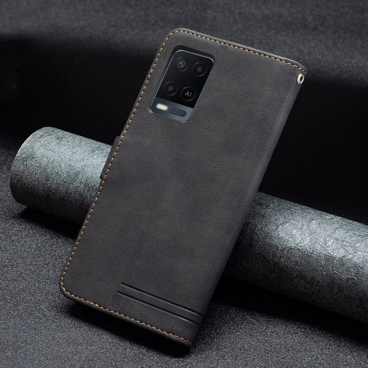 For OPPO A54 4G Magnetic Clasp RFID Blocking Anti-Theft Leather Case with Holder & Card Slots & Wallet