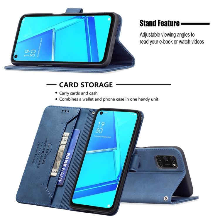 For OPPO A72 / A52 / A92 Magnetic Clasp RFID Blocking Anti-Theft Leather Case with Holder & Card Slots & Wallet