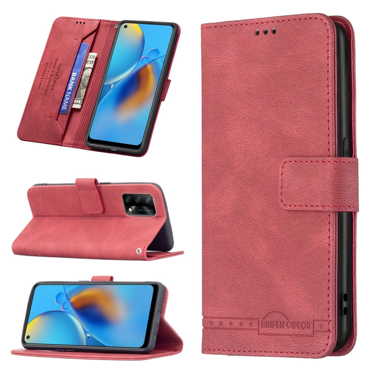 For OPPO A74 4G / F19 4G Magnetic Clasp RFID Blocking Anti-Theft Leather Case with Holder & Card Slots & Wallet