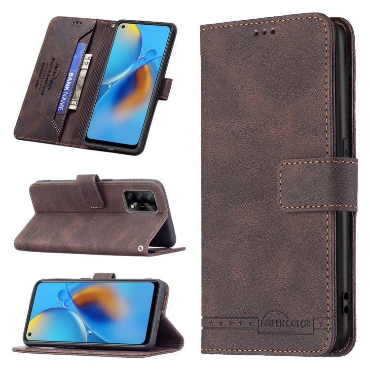 For OPPO A74 4G / F19 4G Magnetic Clasp RFID Blocking Anti-Theft Leather Case with Holder & Card Slots & Wallet