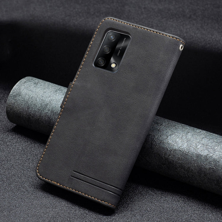 For OPPO A74 4G / F19 4G Magnetic Clasp RFID Blocking Anti-Theft Leather Case with Holder & Card Slots & Wallet