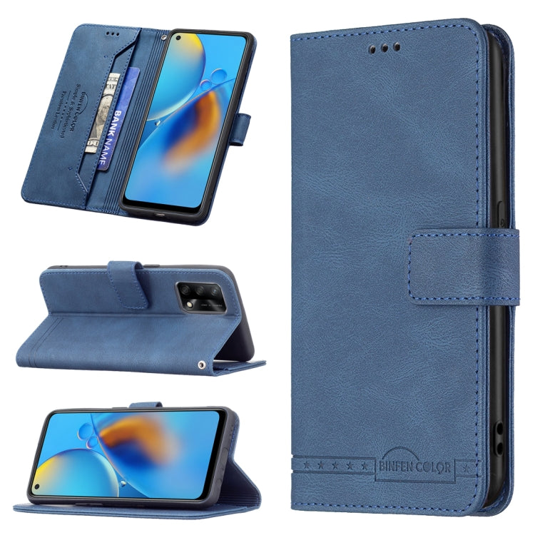 For OPPO A74 4G / F19 4G Magnetic Clasp RFID Blocking Anti-Theft Leather Case with Holder & Card Slots & Wallet