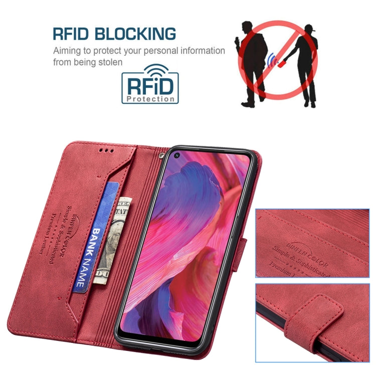 For OPPO A74 5G / A93 5G / A54 5G Magnetic Clasp RFID Blocking Anti-Theft Leather Case with Holder & Card Slots & Wallet