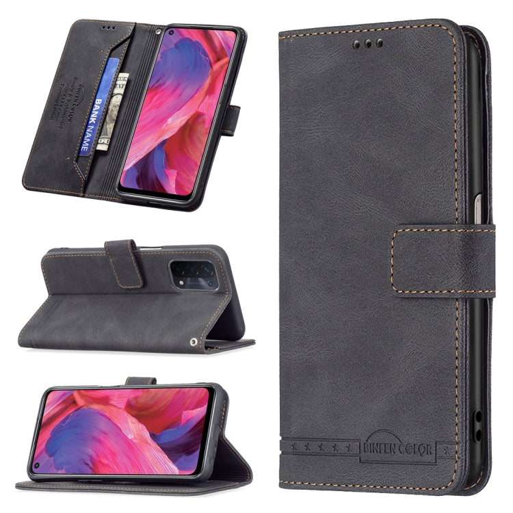 For OPPO A74 5G / A93 5G / A54 5G Magnetic Clasp RFID Blocking Anti-Theft Leather Case with Holder & Card Slots & Wallet