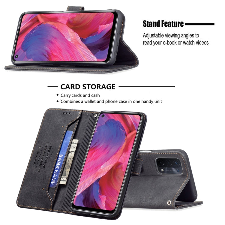 For OPPO A74 5G / A93 5G / A54 5G Magnetic Clasp RFID Blocking Anti-Theft Leather Case with Holder & Card Slots & Wallet