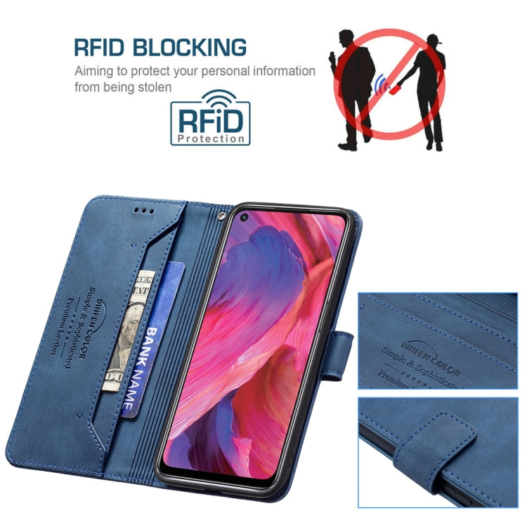 For OPPO A74 5G / A93 5G / A54 5G Magnetic Clasp RFID Blocking Anti-Theft Leather Case with Holder & Card Slots & Wallet