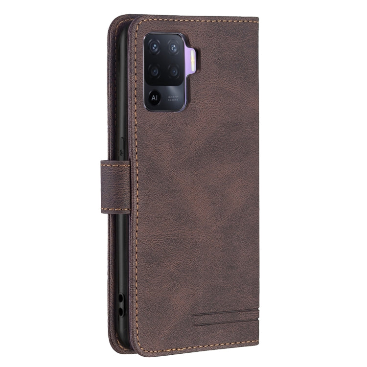 For OPPO A94 4G / Reno5 F / F19 Pro Magnetic Clasp RFID Blocking Anti-Theft Leather Case with Holder & Card Slots & Wallet