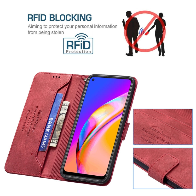 For OPPO A94 5G/ F19 Pro Plus/ Reno5 Z 5G Magnetic Clasp RFID Blocking Anti-Theft Leather Case with Holder & Card Slots & Wallet
