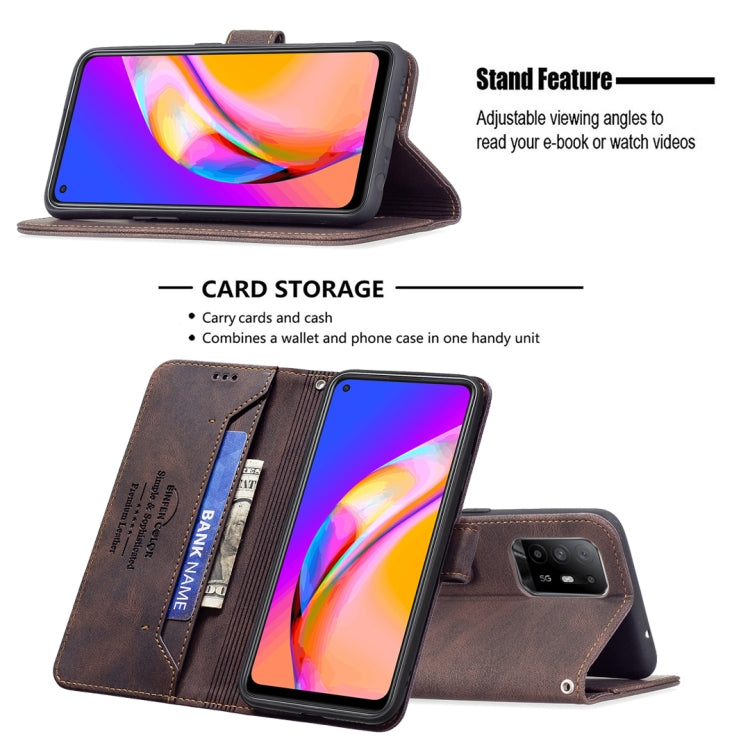 For OPPO A94 5G/ F19 Pro Plus/ Reno5 Z 5G Magnetic Clasp RFID Blocking Anti-Theft Leather Case with Holder & Card Slots & Wallet