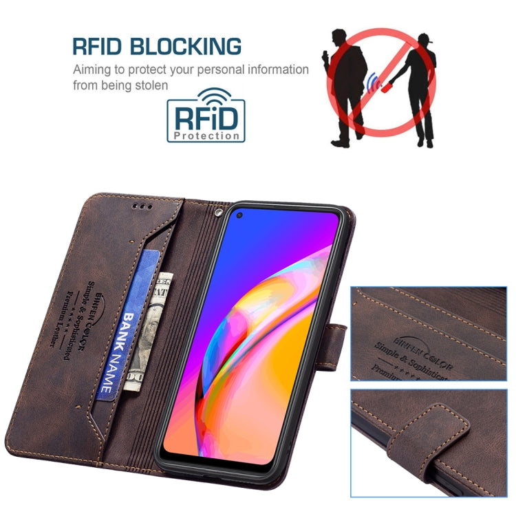 For OPPO A94 5G/ F19 Pro Plus/ Reno5 Z 5G Magnetic Clasp RFID Blocking Anti-Theft Leather Case with Holder & Card Slots & Wallet