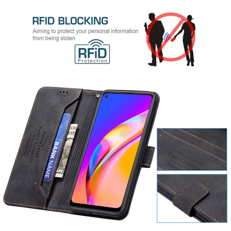For OPPO A94 5G/ F19 Pro Plus/ Reno5 Z 5G Magnetic Clasp RFID Blocking Anti-Theft Leather Case with Holder & Card Slots & Wallet