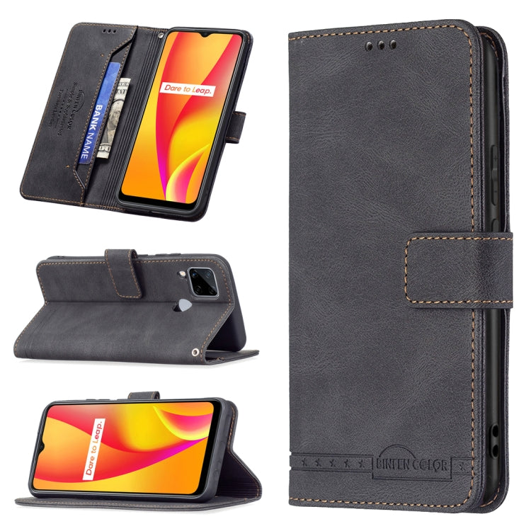 For OPPO Realme C12 / C15 / C25 Magnetic Clasp RFID Blocking Anti-Theft Leather Case with Holder & Card Slots & Wallet