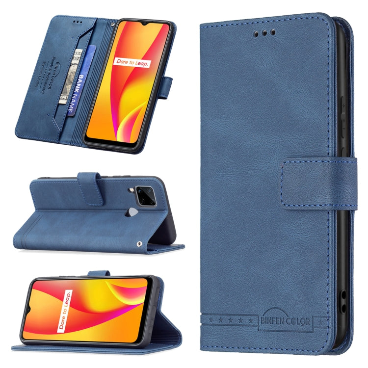 For OPPO Realme C12 / C15 / C25 Magnetic Clasp RFID Blocking Anti-Theft Leather Case with Holder & Card Slots & Wallet