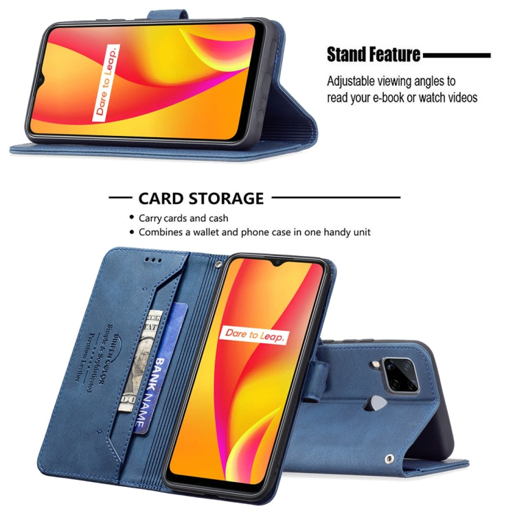 For OPPO Realme C12 / C15 / C25 Magnetic Clasp RFID Blocking Anti-Theft Leather Case with Holder & Card Slots & Wallet
