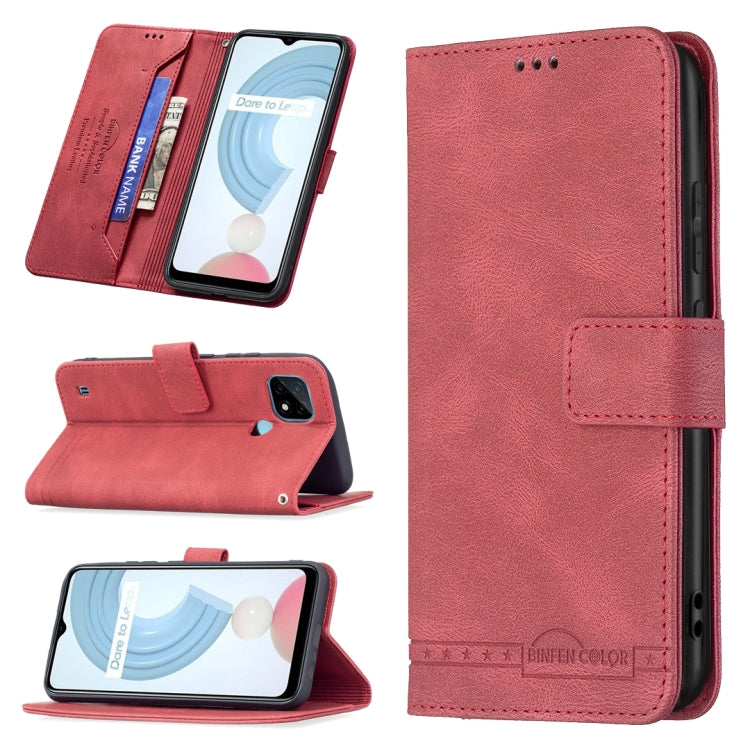 For OPPO Realme C21 / C20 Magnetic Clasp RFID Blocking Anti-Theft Leather Case with Holder & Card Slots & Wallet