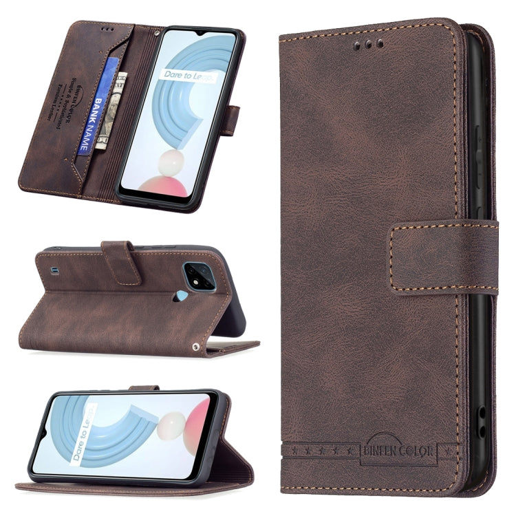 For OPPO Realme C21 / C20 Magnetic Clasp RFID Blocking Anti-Theft Leather Case with Holder & Card Slots & Wallet