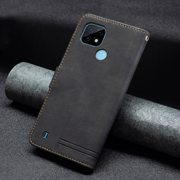 For OPPO Realme C21 / C20 Magnetic Clasp RFID Blocking Anti-Theft Leather Case with Holder & Card Slots & Wallet