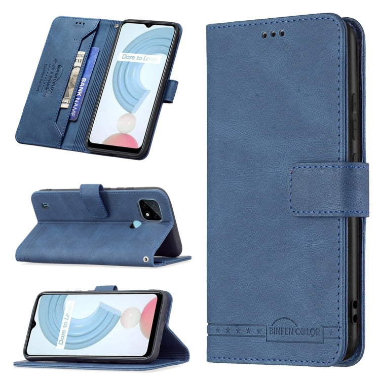 For OPPO Realme C21 / C20 Magnetic Clasp RFID Blocking Anti-Theft Leather Case with Holder & Card Slots & Wallet