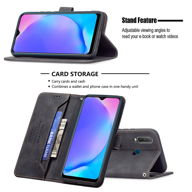 For vivo Y11 / Y15 / Y12 / Y17 Magnetic Clasp RFID Blocking Anti-Theft Leather Case with Holder & Card Slots & Wallet