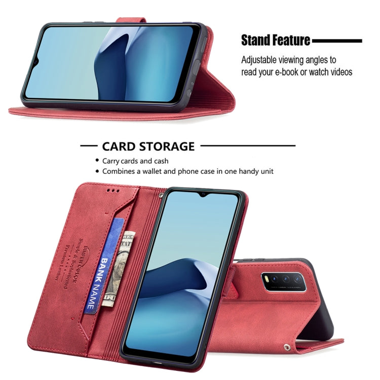 For vivo Y20 Magnetic Clasp RFID Blocking Anti-Theft Leather Case with Holder & Card Slots & Wallet