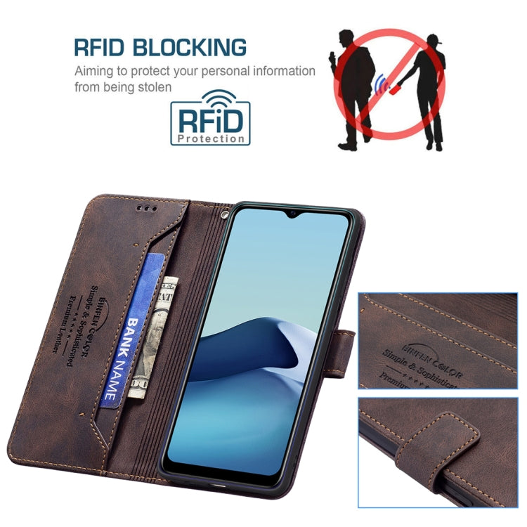 For vivo Y20 Magnetic Clasp RFID Blocking Anti-Theft Leather Case with Holder & Card Slots & Wallet