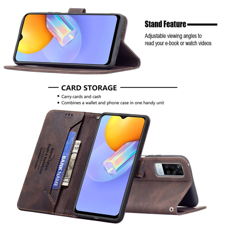 For vivo Y51 2020 / Y51a / Y51s Magnetic Clasp RFID Blocking Anti-Theft Leather Case with Holder & Card Slots & Wallet