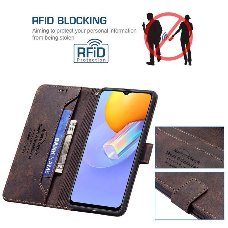 For vivo Y51 2020 / Y51a / Y51s Magnetic Clasp RFID Blocking Anti-Theft Leather Case with Holder & Card Slots & Wallet