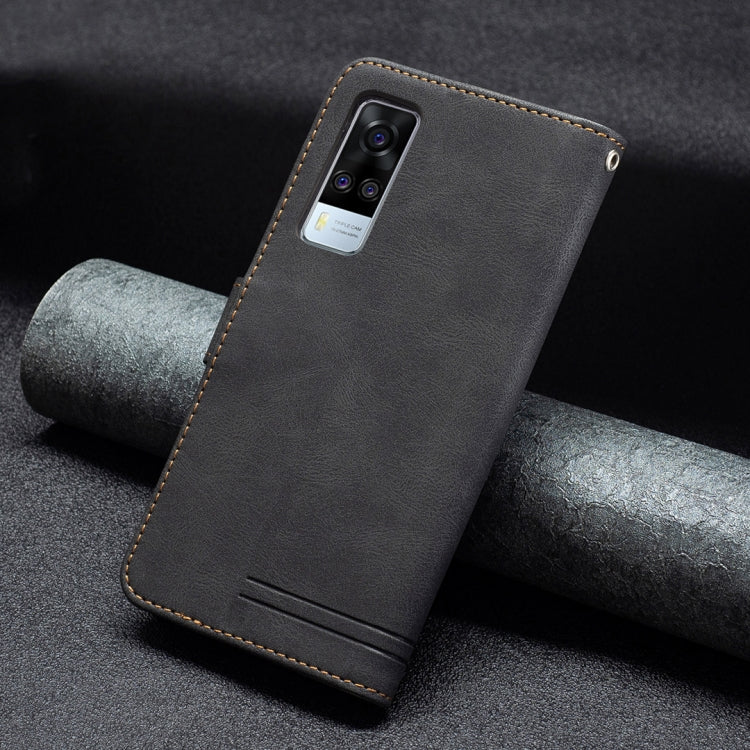 For vivo Y51 2020 / Y51a / Y51s Magnetic Clasp RFID Blocking Anti-Theft Leather Case with Holder & Card Slots & Wallet