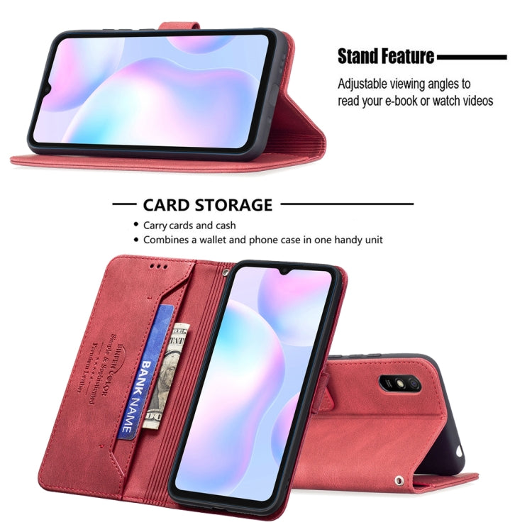 For Xiaomi Redmi 9A Magnetic Clasp RFID Blocking Anti-Theft Leather Case with Holder & Card Slots & Wallet