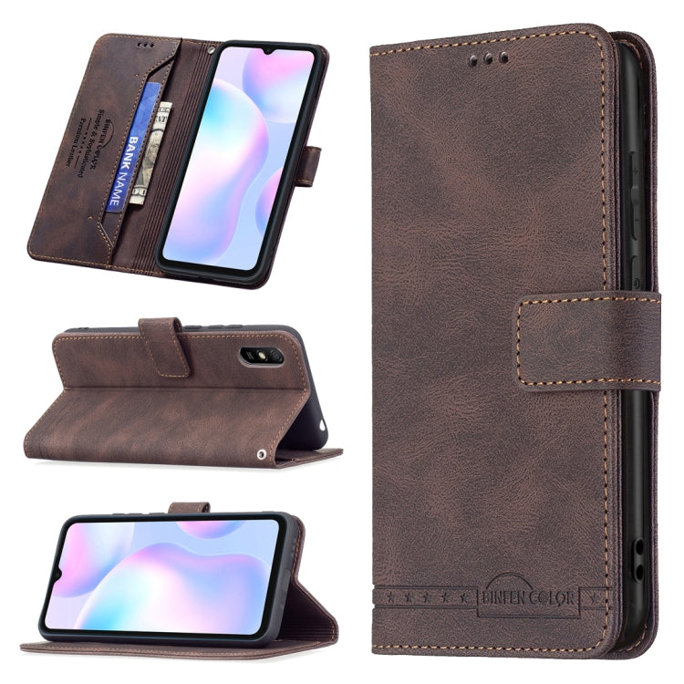 For Xiaomi Redmi 9A Magnetic Clasp RFID Blocking Anti-Theft Leather Case with Holder & Card Slots & Wallet