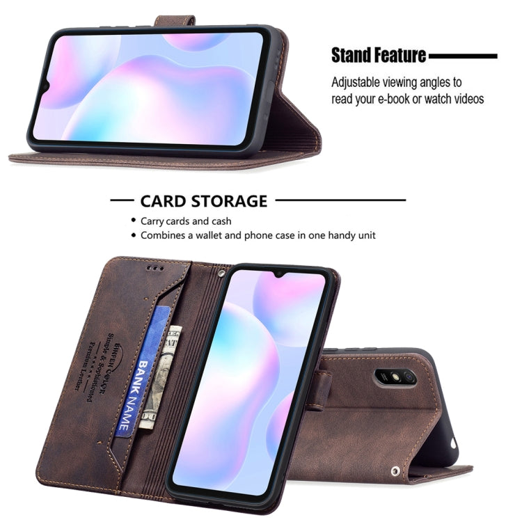 For Xiaomi Redmi 9A Magnetic Clasp RFID Blocking Anti-Theft Leather Case with Holder & Card Slots & Wallet