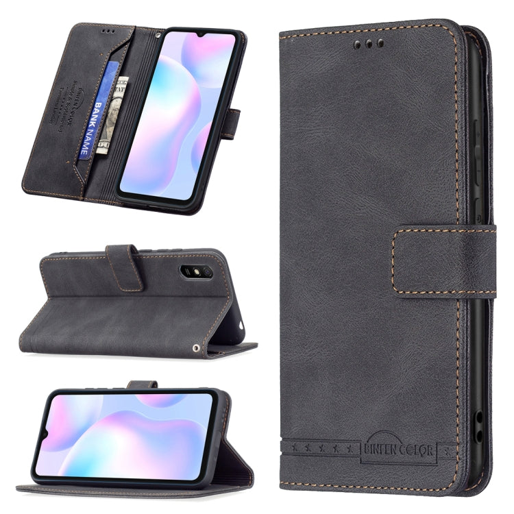 For Xiaomi Redmi 9A Magnetic Clasp RFID Blocking Anti-Theft Leather Case with Holder & Card Slots & Wallet