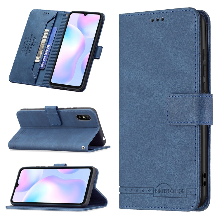 For Xiaomi Redmi 9A Magnetic Clasp RFID Blocking Anti-Theft Leather Case with Holder & Card Slots & Wallet