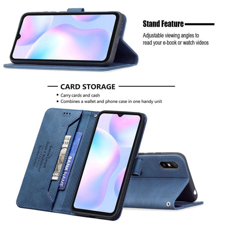 For Xiaomi Redmi 9A Magnetic Clasp RFID Blocking Anti-Theft Leather Case with Holder & Card Slots & Wallet