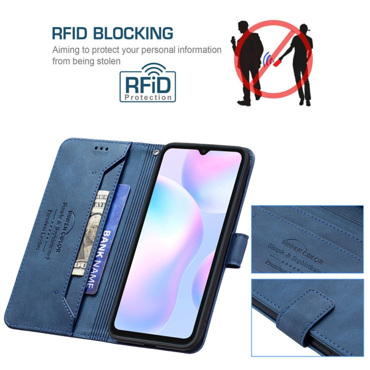 For Xiaomi Redmi 9A Magnetic Clasp RFID Blocking Anti-Theft Leather Case with Holder & Card Slots & Wallet
