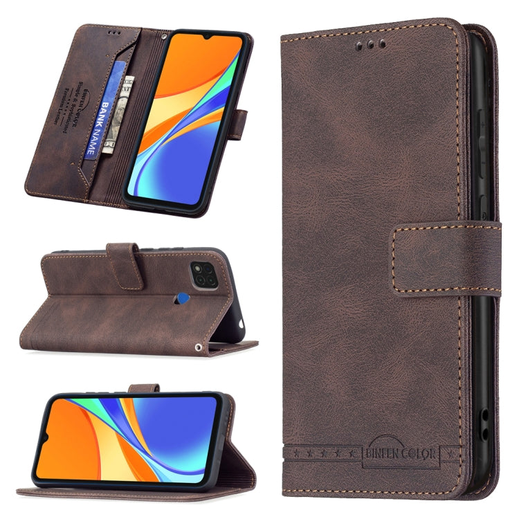 For Xiaomi Redmi 9C Magnetic Clasp RFID Blocking Anti-Theft Leather Case with Holder & Card Slots & Wallet