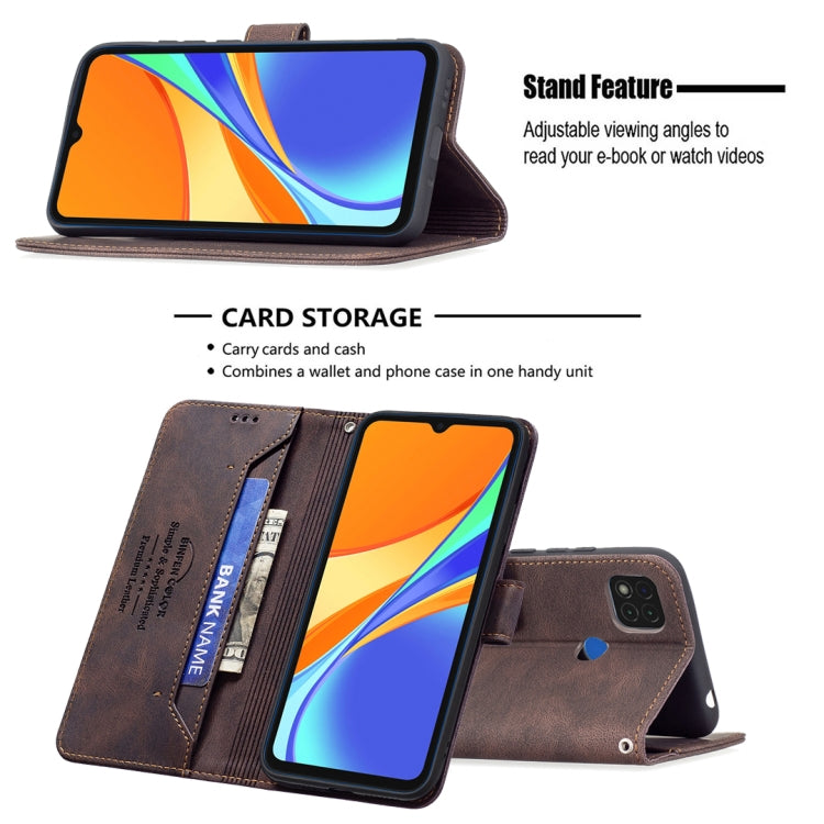 For Xiaomi Redmi 9C Magnetic Clasp RFID Blocking Anti-Theft Leather Case with Holder & Card Slots & Wallet