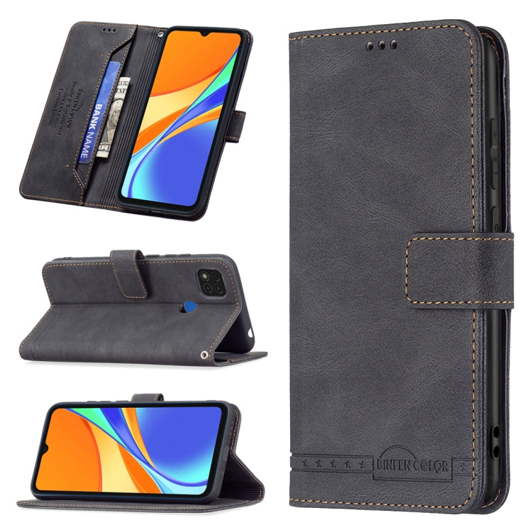 For Xiaomi Redmi 9C Magnetic Clasp RFID Blocking Anti-Theft Leather Case with Holder & Card Slots & Wallet