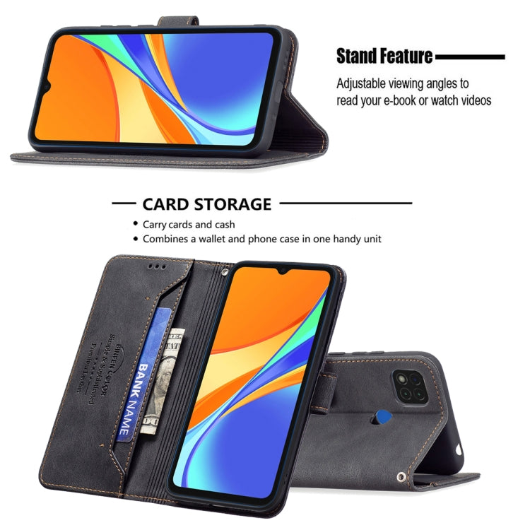 For Xiaomi Redmi 9C Magnetic Clasp RFID Blocking Anti-Theft Leather Case with Holder & Card Slots & Wallet