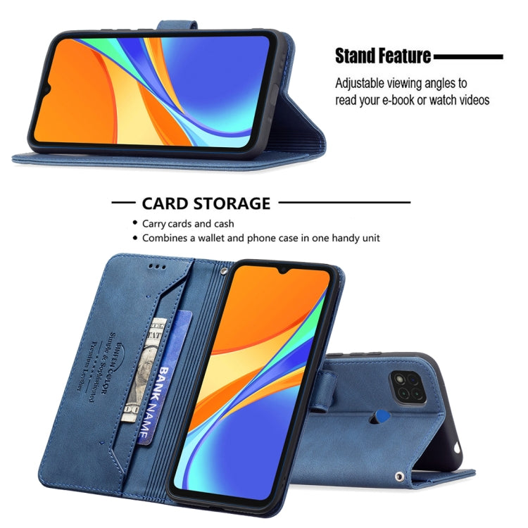 For Xiaomi Redmi 9C Magnetic Clasp RFID Blocking Anti-Theft Leather Case with Holder & Card Slots & Wallet
