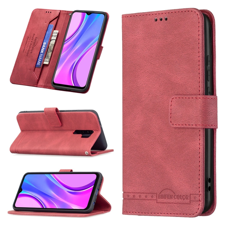 For Xiaomi Redmi 9 Magnetic Clasp RFID Blocking Anti-Theft Leather Case with Holder & Card Slots & Wallet