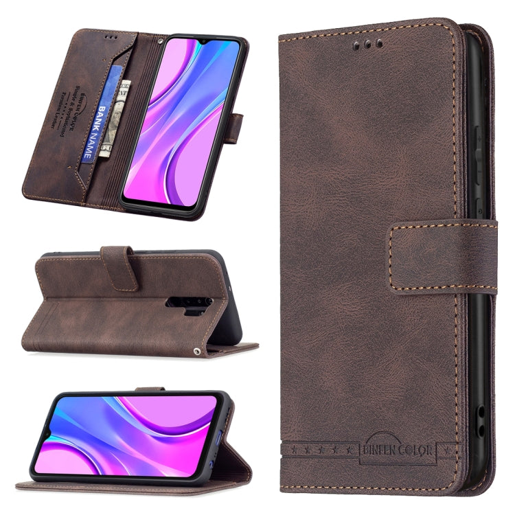 For Xiaomi Redmi 9 Magnetic Clasp RFID Blocking Anti-Theft Leather Case with Holder & Card Slots & Wallet