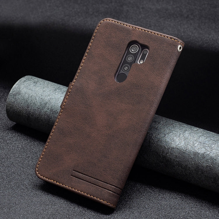 For Xiaomi Redmi 9 Magnetic Clasp RFID Blocking Anti-Theft Leather Case with Holder & Card Slots & Wallet