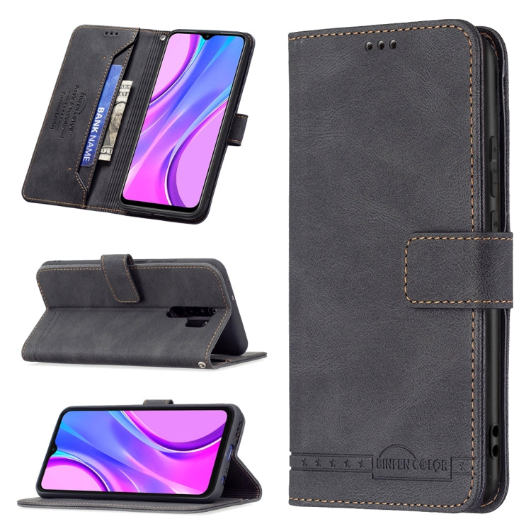 For Xiaomi Redmi 9 Magnetic Clasp RFID Blocking Anti-Theft Leather Case with Holder & Card Slots & Wallet