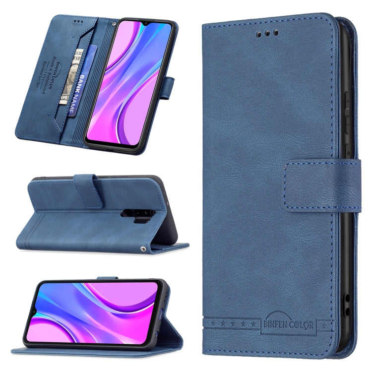 For Xiaomi Redmi 9 Magnetic Clasp RFID Blocking Anti-Theft Leather Case with Holder & Card Slots & Wallet