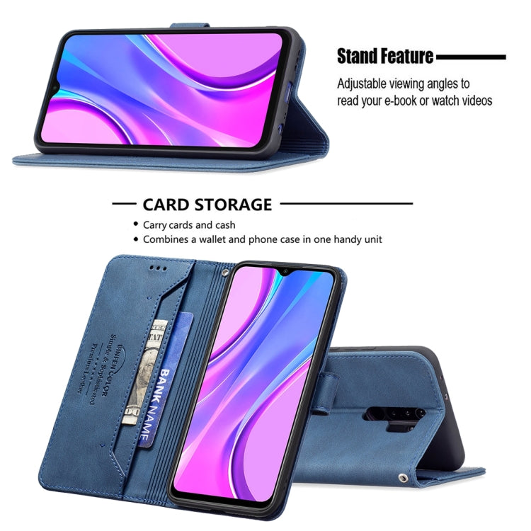 For Xiaomi Redmi 9 Magnetic Clasp RFID Blocking Anti-Theft Leather Case with Holder & Card Slots & Wallet