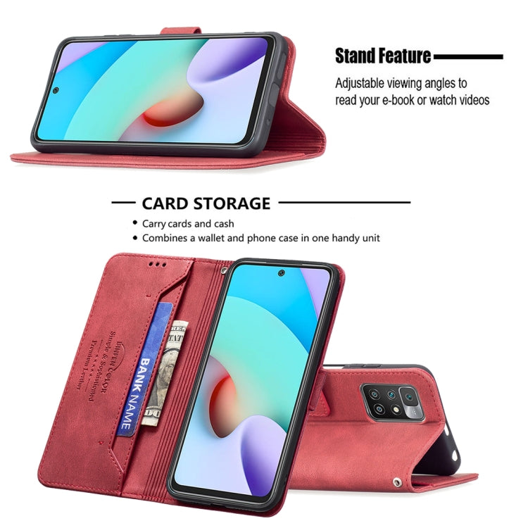 For Xiaomi Redmi 10 Magnetic Clasp RFID Blocking Anti-Theft Leather Case with Holder & Card Slots & Wallet
