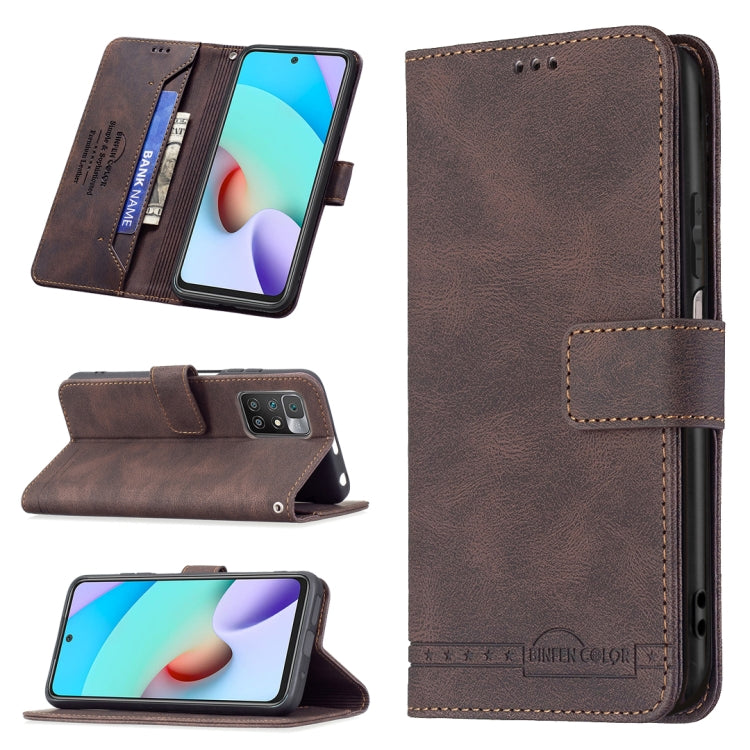 For Xiaomi Redmi 10 Magnetic Clasp RFID Blocking Anti-Theft Leather Case with Holder & Card Slots & Wallet