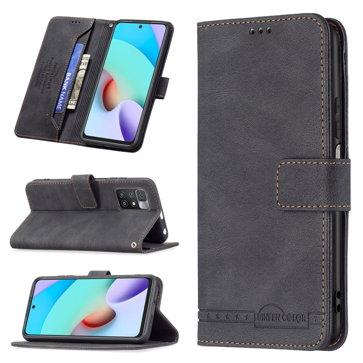 For Xiaomi Redmi 10 Magnetic Clasp RFID Blocking Anti-Theft Leather Case with Holder & Card Slots & Wallet
